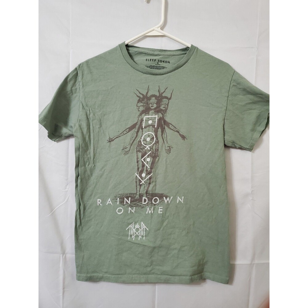 Sleep Token Rain Down On Me Shirt Men's Small Green Crew Neck Cotton